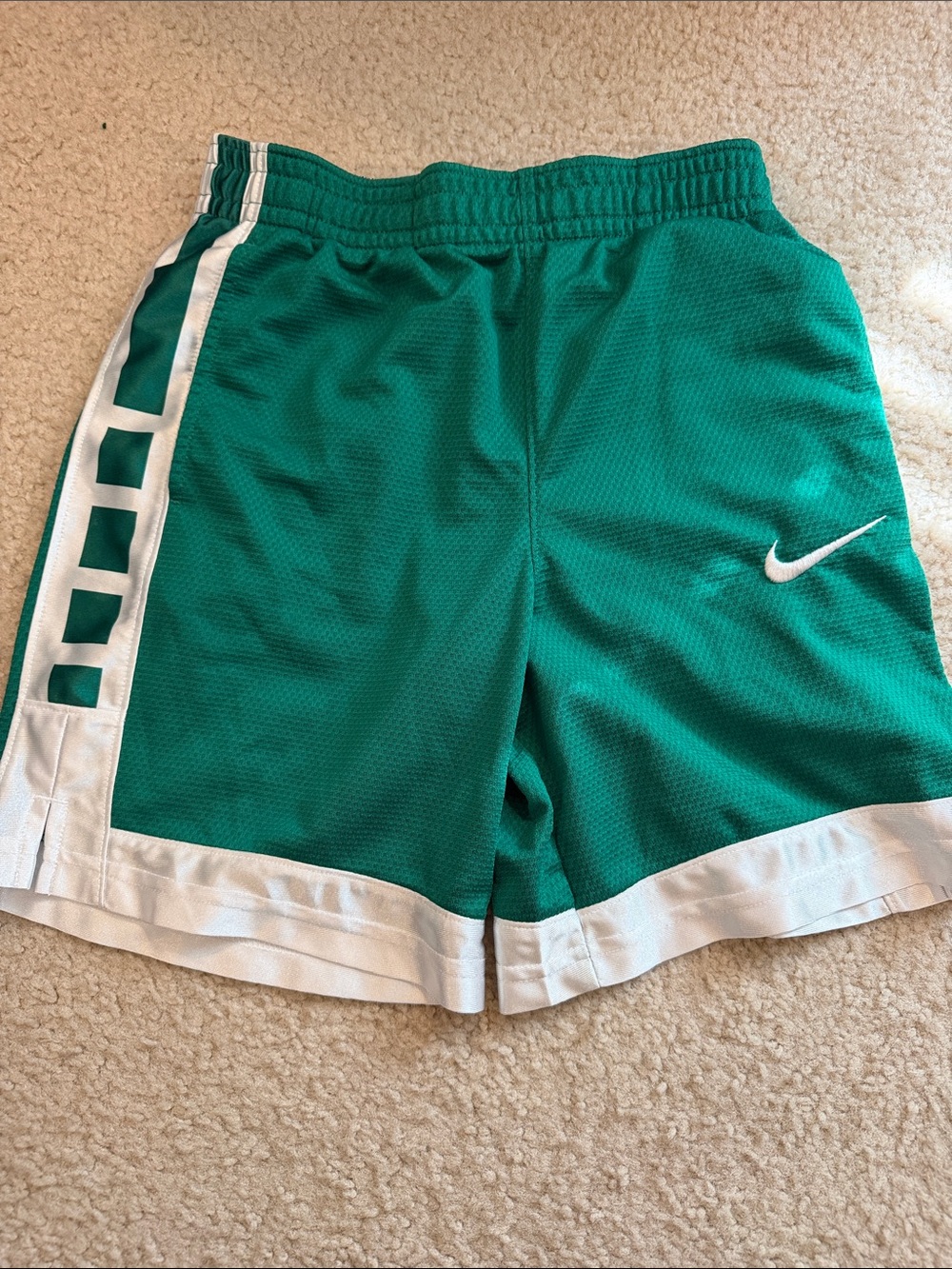 Nike boys  Emerald Green Athletic Shorts with White Trim
